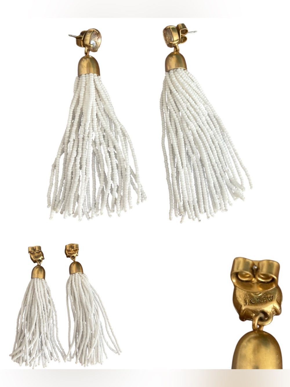 J. Crew Beaded Tassel Earrings